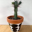 Small 9cm Plant pot, Hand painted, Unique gift, Terracotta