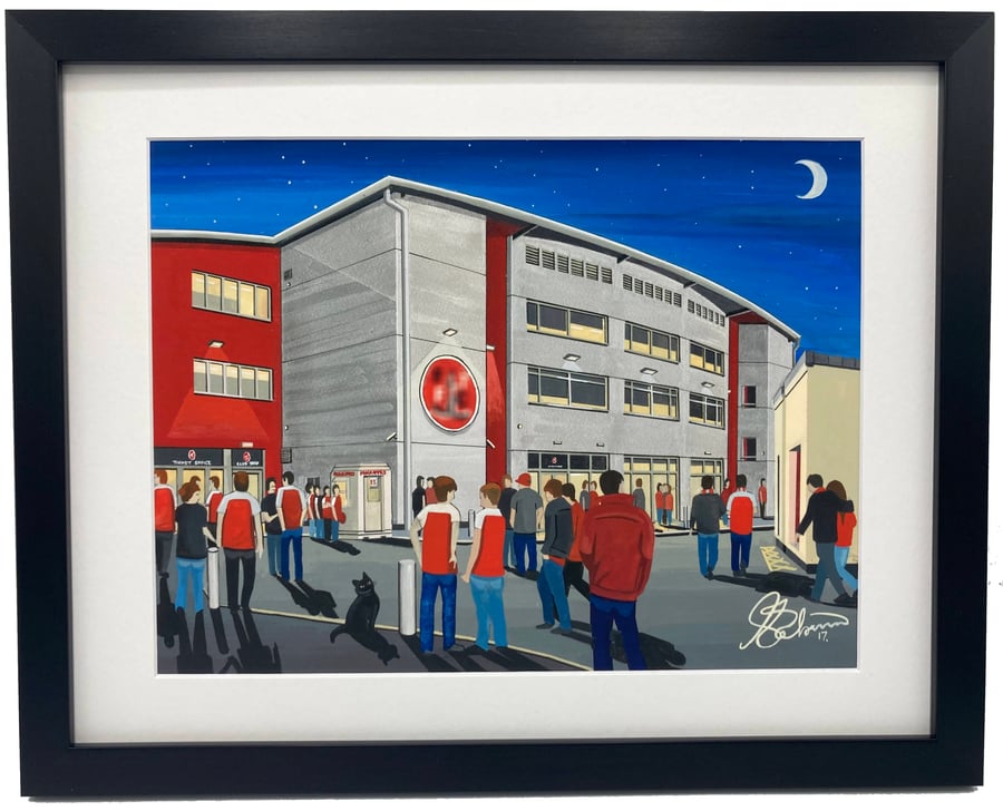 Fleetwood Town F.C, Highbury Stadium. High Quality, Framed Football Art Print.