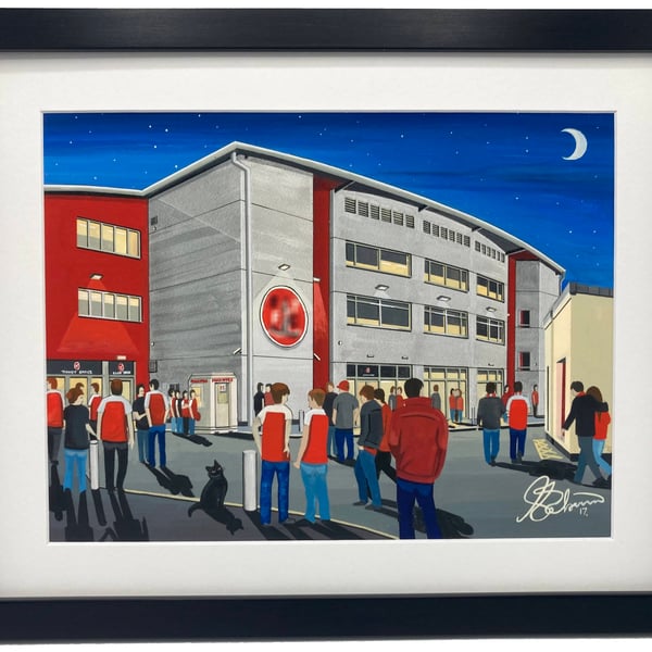 Fleetwood Town F.C, Highbury Stadium. High Quality, Framed Football Art Print.