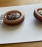2 Vintage Bronze Buttons with Glitter Centres 3.7 cm - Image 2