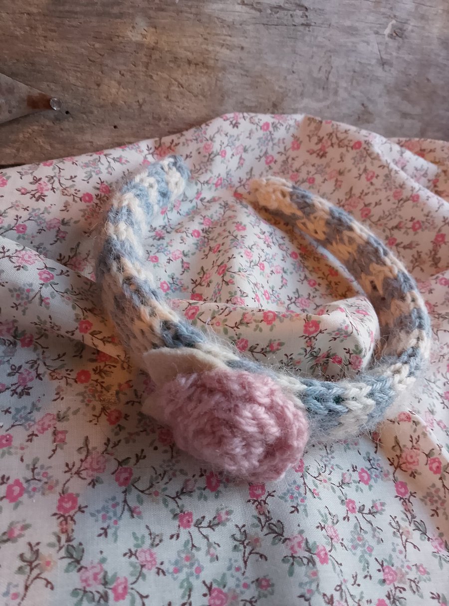cute wool crochet hairband alice band no h18