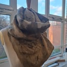 eco printed pure wool scarf