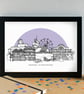 Cleethorpes Landmarks Skyline Art Print - Image 2