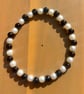 Handmade Black and White Beaded Bracelet