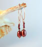 Pearl & Garnet Rose Vermeil Hoop Earrings, Birthday, Anniversary, Gifts For Her - Image 6