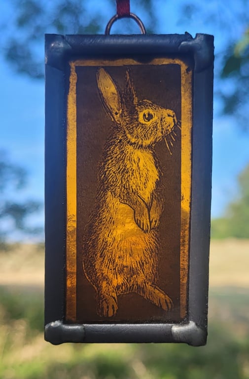 Rabbit Stained Glass suncatcher