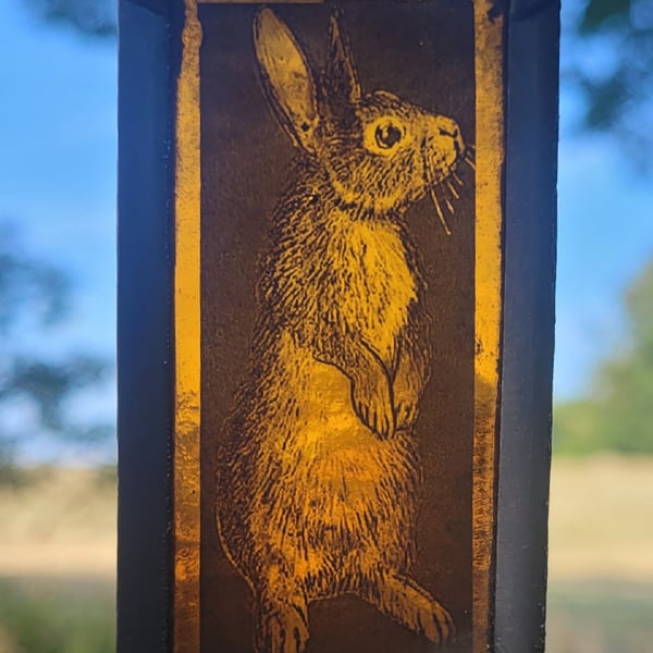 Rabbit Stained Glass suncatcher