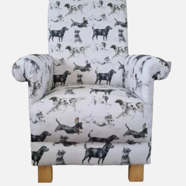 Voyage Dashing Dogs Fabric Armchair Adult Accent Chair Labradors Nursery Small