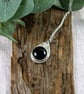 Necklace, Sterling Silver and Onyx Pendant