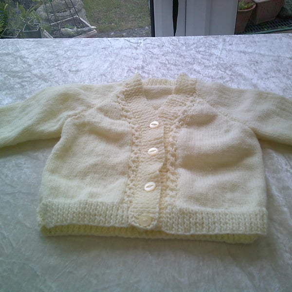 20 inch Pale Lemon V Neck Cardigan