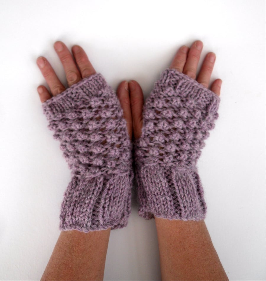 Acrylic & Alpaca fingerless gloves 