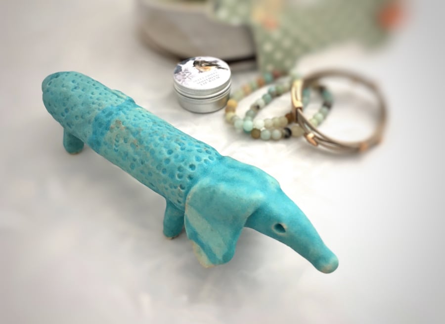Sausage dog, handmade pottery, dachshund sculpture, gift idea