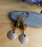 Handmade Bronze and Amber Lamp work Earrings - Image 5