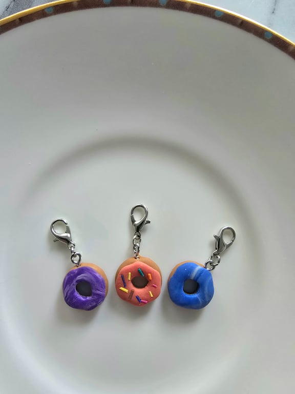 Polymer clay donut stitch markers