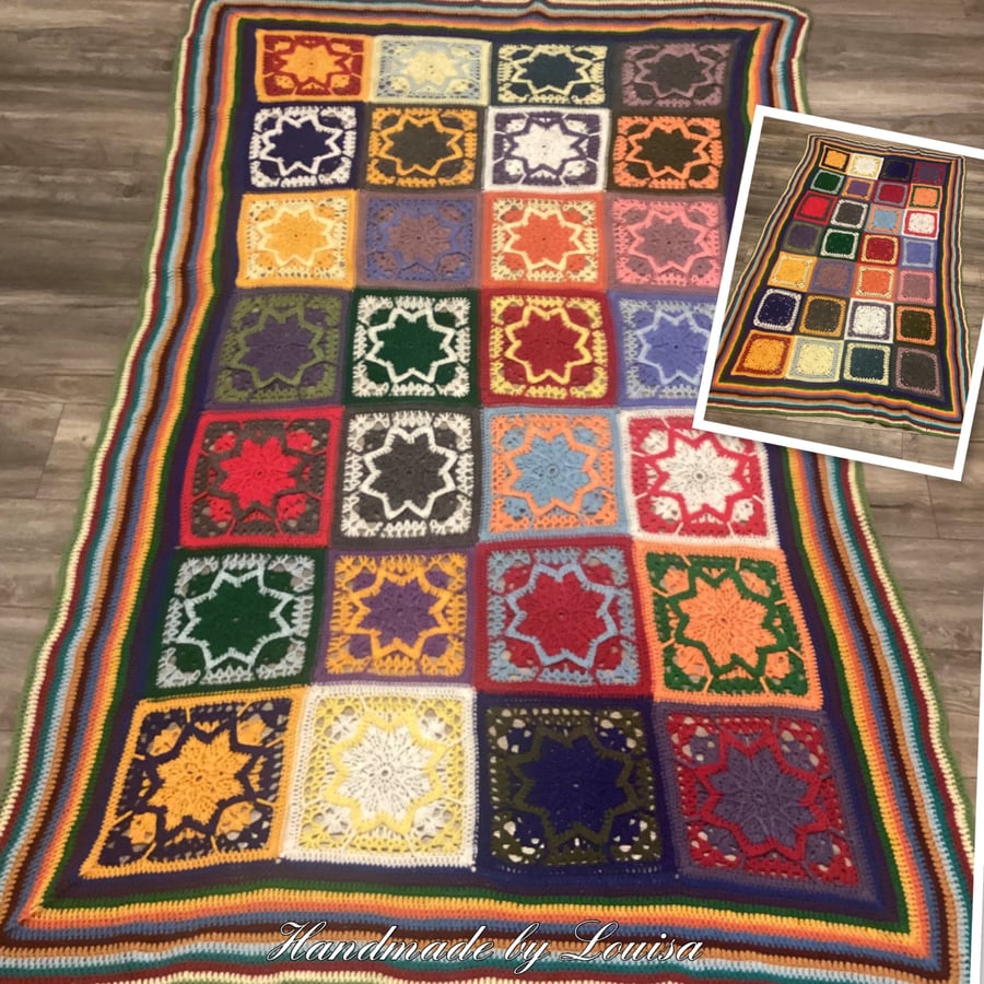 Starburst crocheted blanket
