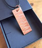 Hammered Copper bar Necklace, Handmade pendant - Image 1