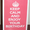 Male keep calm birthday card