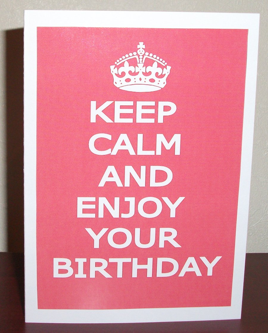 Male keep calm birthday card