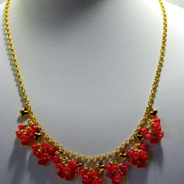 Flowers and Hearts Necklace