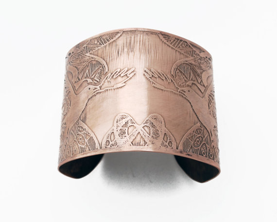 Large Bronze Crow Cuff