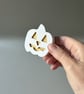 White Pumpkin Decorations - Spooky Halloween Ornaments - Gold Detailing - Image 4