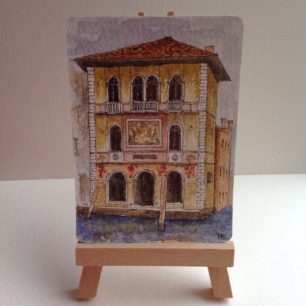 ACEO Original 'Palazzo Salviati, Venice' watercolour