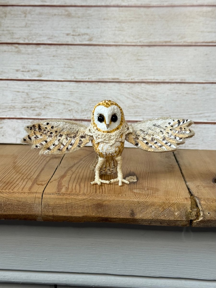 Spun Cotton Miniature Barn Owl