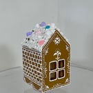 Hand Painted Gingerbread Style House Christmas Decorations Handmade