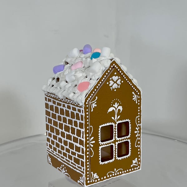 Hand Painted Gingerbread Style House Christmas Decorations Handmade