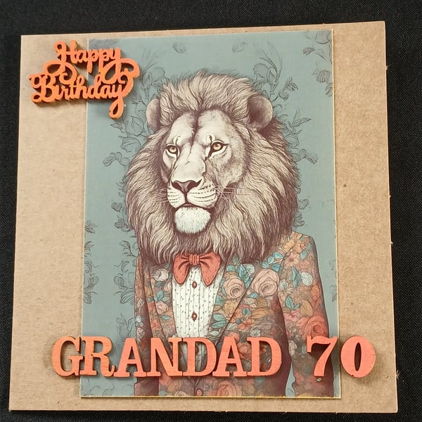 Grandad, 70 birthday card 