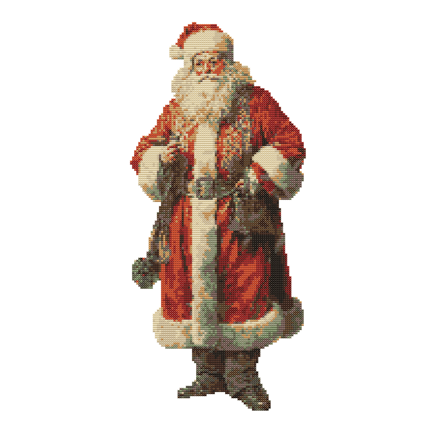 VICTORIAN SANTA - Cross Stitch Pattern - Cross Stitch Chart 