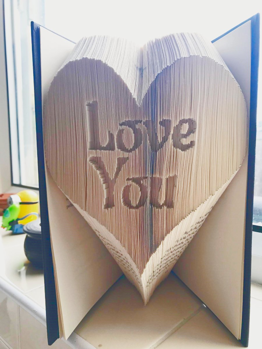 Love You in a Heart COMBI Book Folding Pattern - EMAILED PDF PATTERN