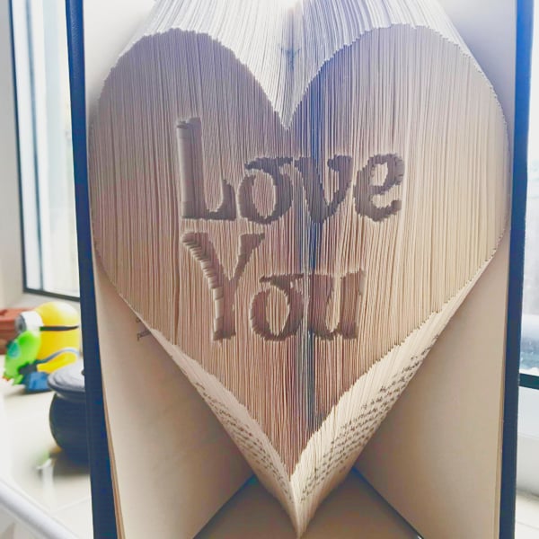 Love You in a Heart COMBI Book Folding Pattern - EMAILED PDF PATTERN