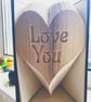 Love You in a Heart COMBI Book Folding Pattern - EMAILED PDF PATTERN - Image 1