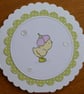 Round Easter Card - Chick with Petal Hat - Image 5