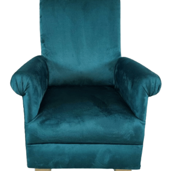 Green Velvet Armchair Adult Chair Emerald Dark Accent Bedroom Nursery Small