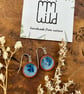 Handmade Ceramic Drop Earrings: Dark Blue Glazed Clay, Hypoallergenic - Image 9