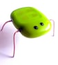 Lime Green Fused Glass Bug Ornament - Bright Quirky Insect Decoration