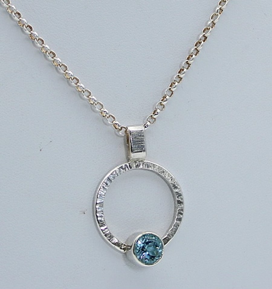 Sterling Silver and Sky Blue Topaz Pendant