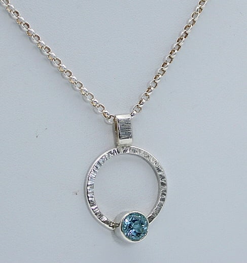 Sterling Silver and Sky Blue Topaz Pendant