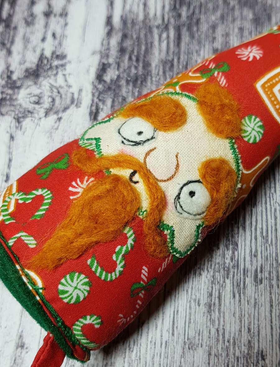 Christmas Gnome in Gingerbread Print with Ginger Beard