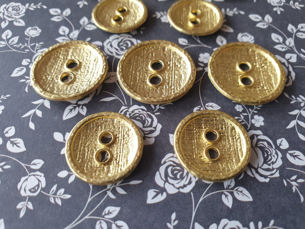 7 8" 23mm Matt Gold Buttons from Italy