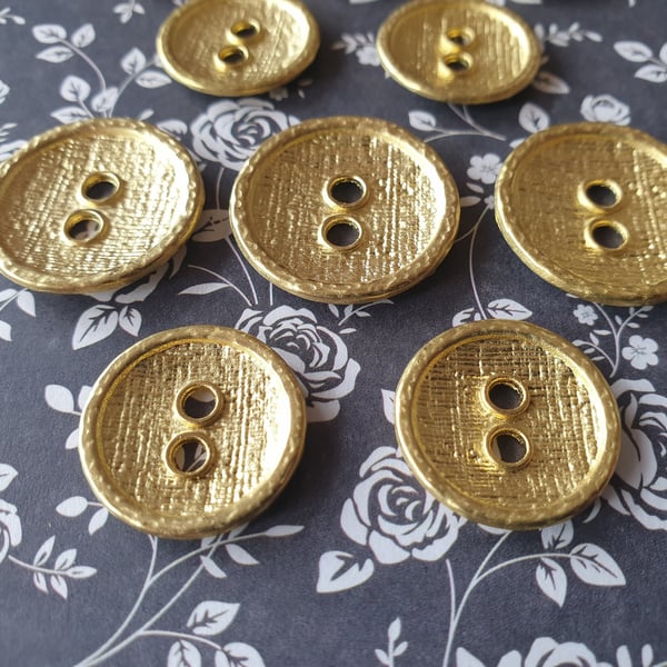 7 8" 23mm Matt Gold Buttons from Italy