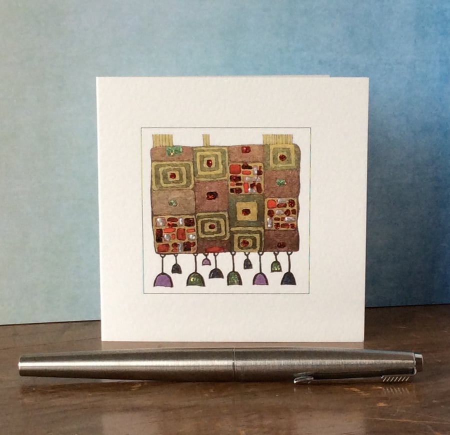 'It Just Sits There.....' blank square card. 