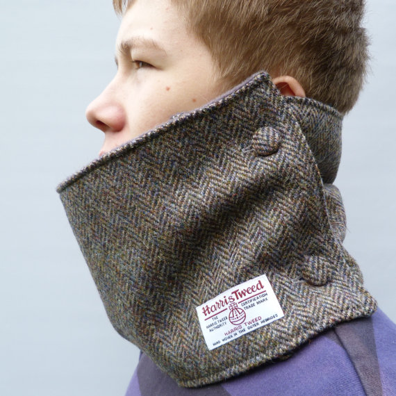 Men's Harris Tweed Neckwarmer - Autumnal Colours