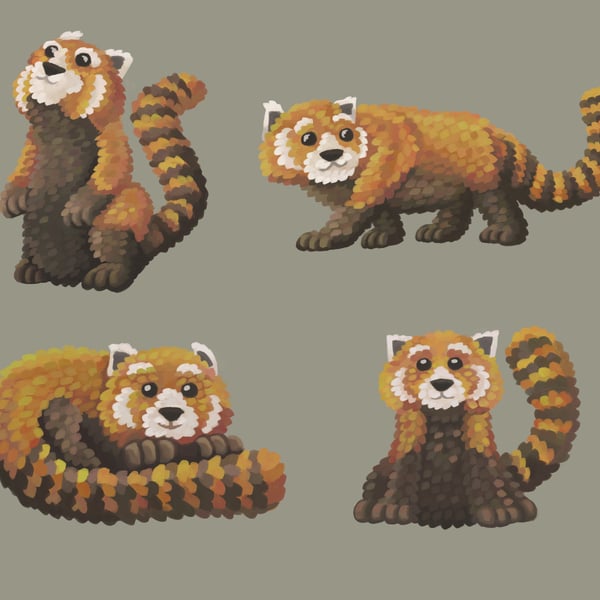 Red Panda's A4 Art Print
