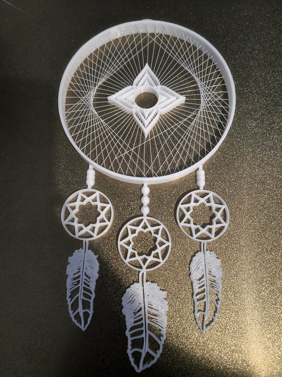 Start Dream Catcher, String Art, White.
