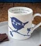 Set of 4 fine bone china mugs, blue and white, Nature inspired mugs. - Image 6