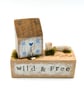 Handmade Tiny Oak Cottage Home Decor 'Wild & Free' - Image 5