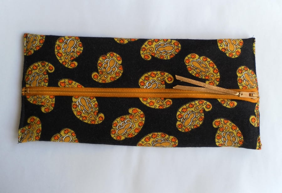 Black and Yellow Pencil Case or Make Up Bag